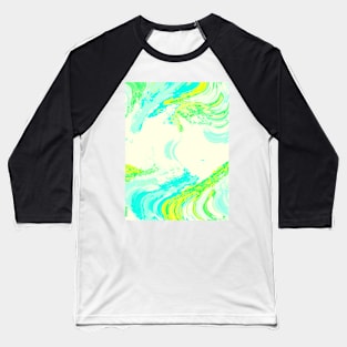 Blue and Green Swirls Baseball T-Shirt